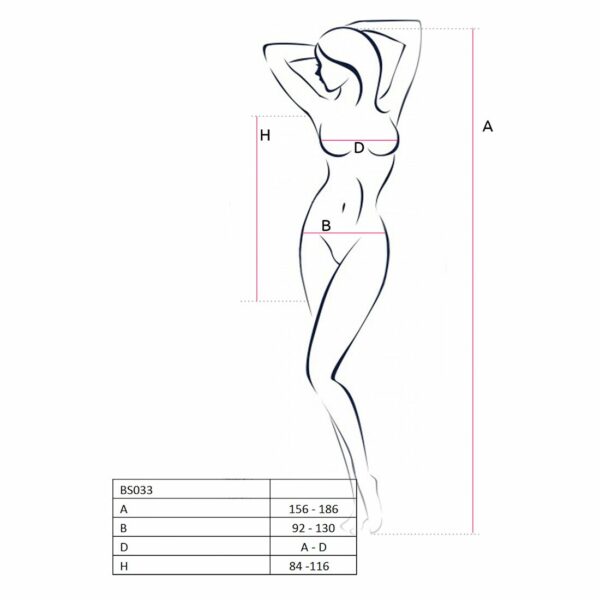 Бодістокінг Passion BS033 white, сукня-сітка на бретелях, прозора - Зображення 4