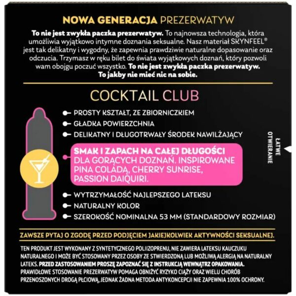 Презервативи SKYN Cocktail Club 3 шт, смаки Pina Colada, Cherry Sunrise та Passion Daiquiri - Зображення 3