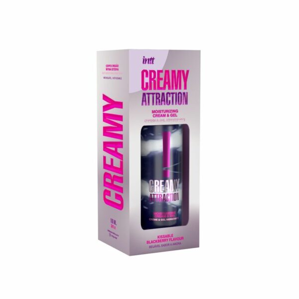 Зволожувальний крем-гель 2в1 Intt Creamy Attraction Blackberry 100мл, смак ожини, унісекс - Зображення 3