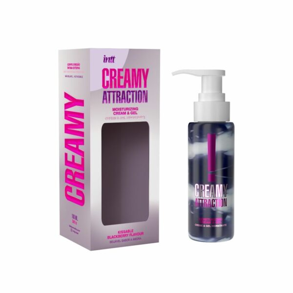 Зволожувальний крем-гель 2в1 Intt Creamy Attraction Blackberry 100мл, смак ожини, унісекс - Зображення 2