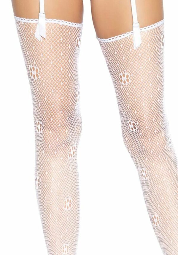 Панчохи Leg Avenue Daisy Dot Fishnet Stockings One Size White - Зображення 2