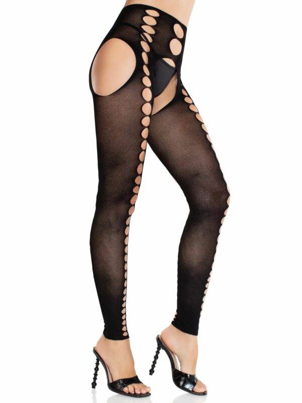 Колготки Leg Avenue Seamless Opaque Footless Suspender Hose One Size Black - Зображення 3