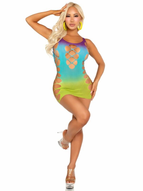 Сукня Leg Avenue Seamless Ombre Faux Lace Up Mini Dress One Size Ocean - Зображення 4