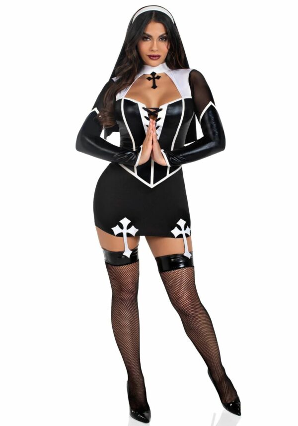 Костюм черниці Leg Avenue Holy Hottie Dress S - Зображення 4