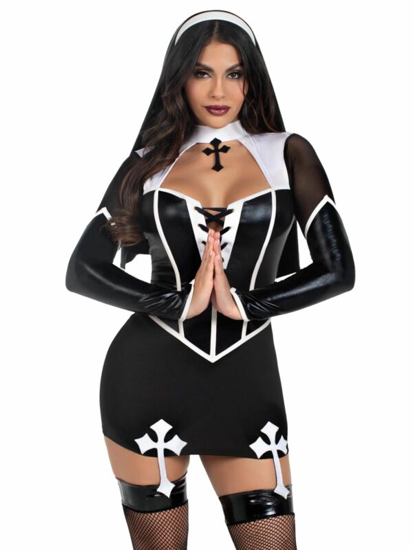 Костюм черниці Leg Avenue Holy Hottie Dress S