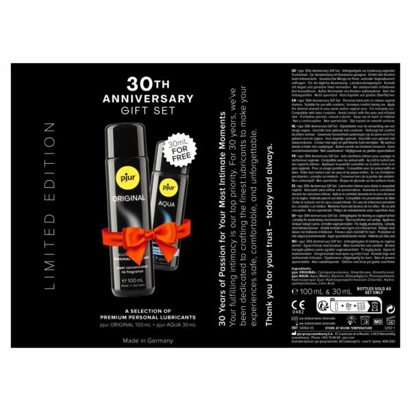 Ювілейний набір лубрикантів pjur 30th Anniversary Gift Set: Original 100 мл та Aqua 30 мл - Зображення 4