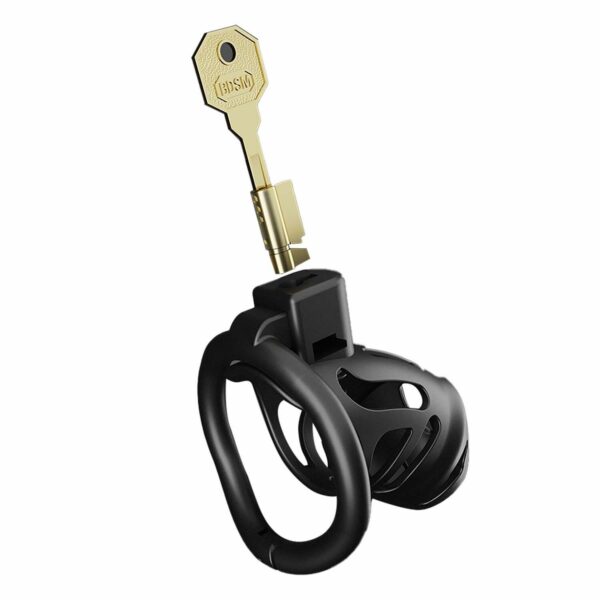 Клітка для пеніса LOCKINK SEVANDA Plastic Penis Chastity Cage, чорна, 3 кільця різних розмірів - Зображення 7