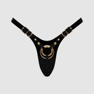 Трусики для страпона Strap-On-Me Leatherette Harness Fabulous - One Size - Black Glossy