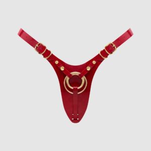 Трусики для страпона Strap-On-Me Leatherette Harness Fabulous - One Size - Red Glossy
