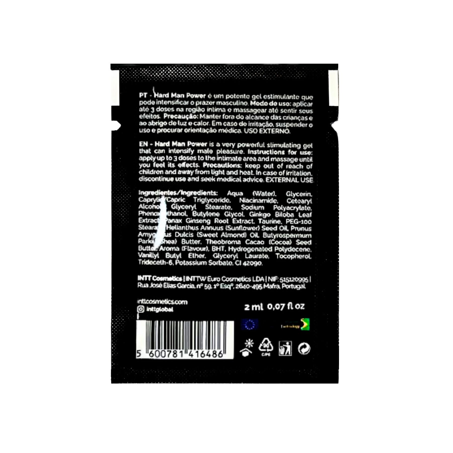 Пробник стимулювального гелю для пеніса Intt Hard Man Power (2 мл) - Зображення 2