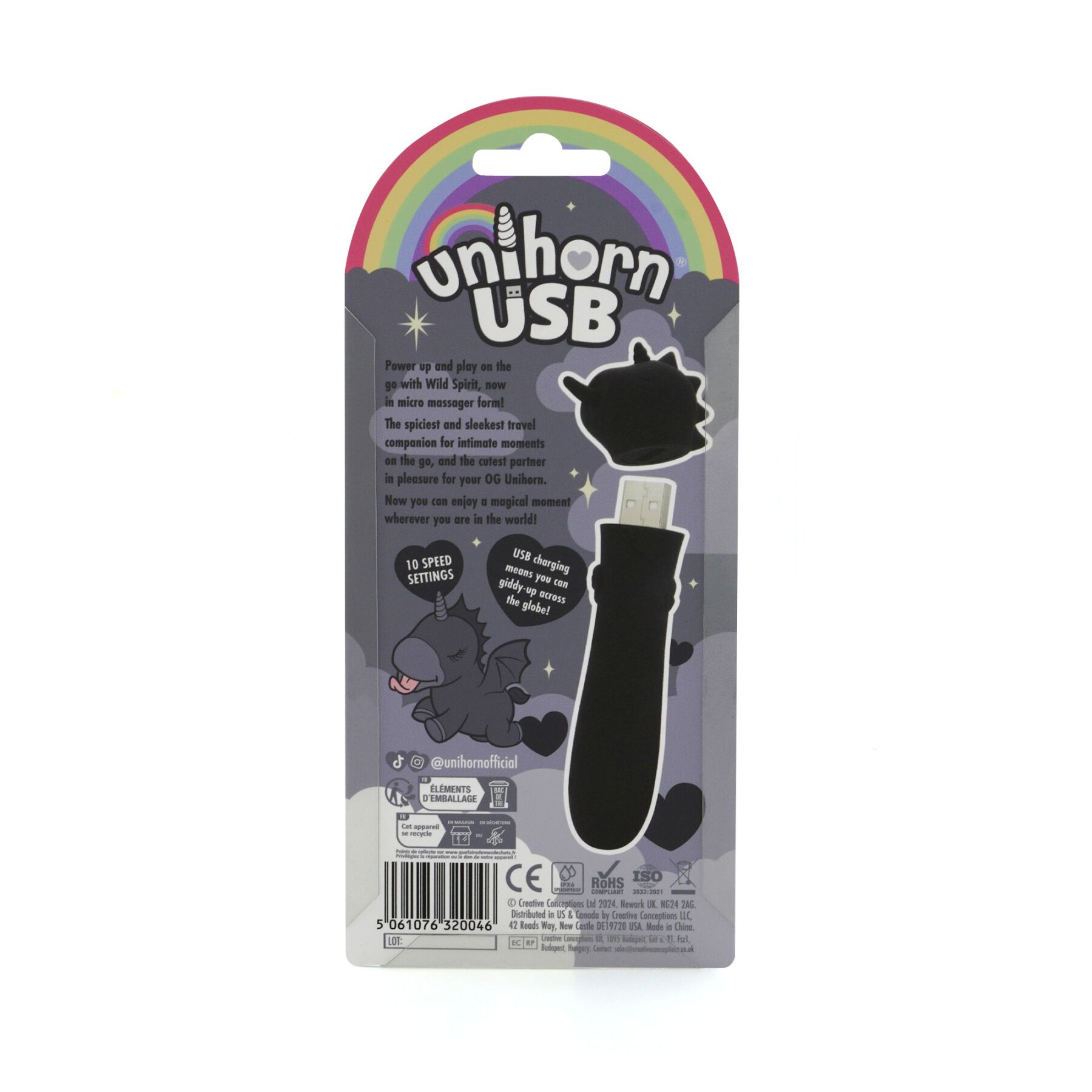 Вібратор-єдиноріжка Unihorn USB Bullet - Wild Spirit, віброкуля, USB-зарядка - Зображення 5