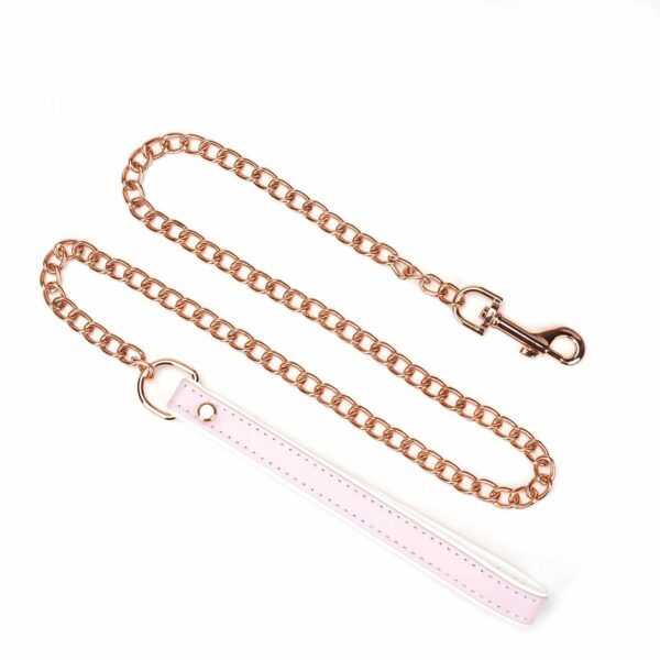 Нашийник з повідцем Liebe Seele White & Pink Fairy Goat Leather Collar - Зображення 6