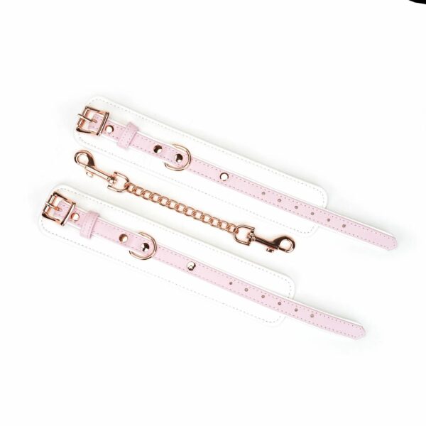 Наручники Liebe Seele White & Pink Fairy Goat Leather Hand Cuffs - Зображення 3