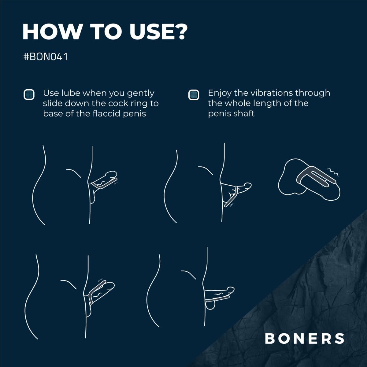 Ерекційне кільце Boners Cockring & Ball Stimulator - Зображення 13