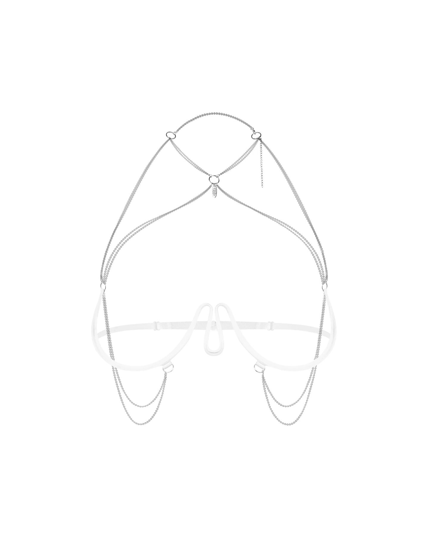 Прикраса на тіло Obsessive Lustique White harness bra S/M/L - Зображення 2