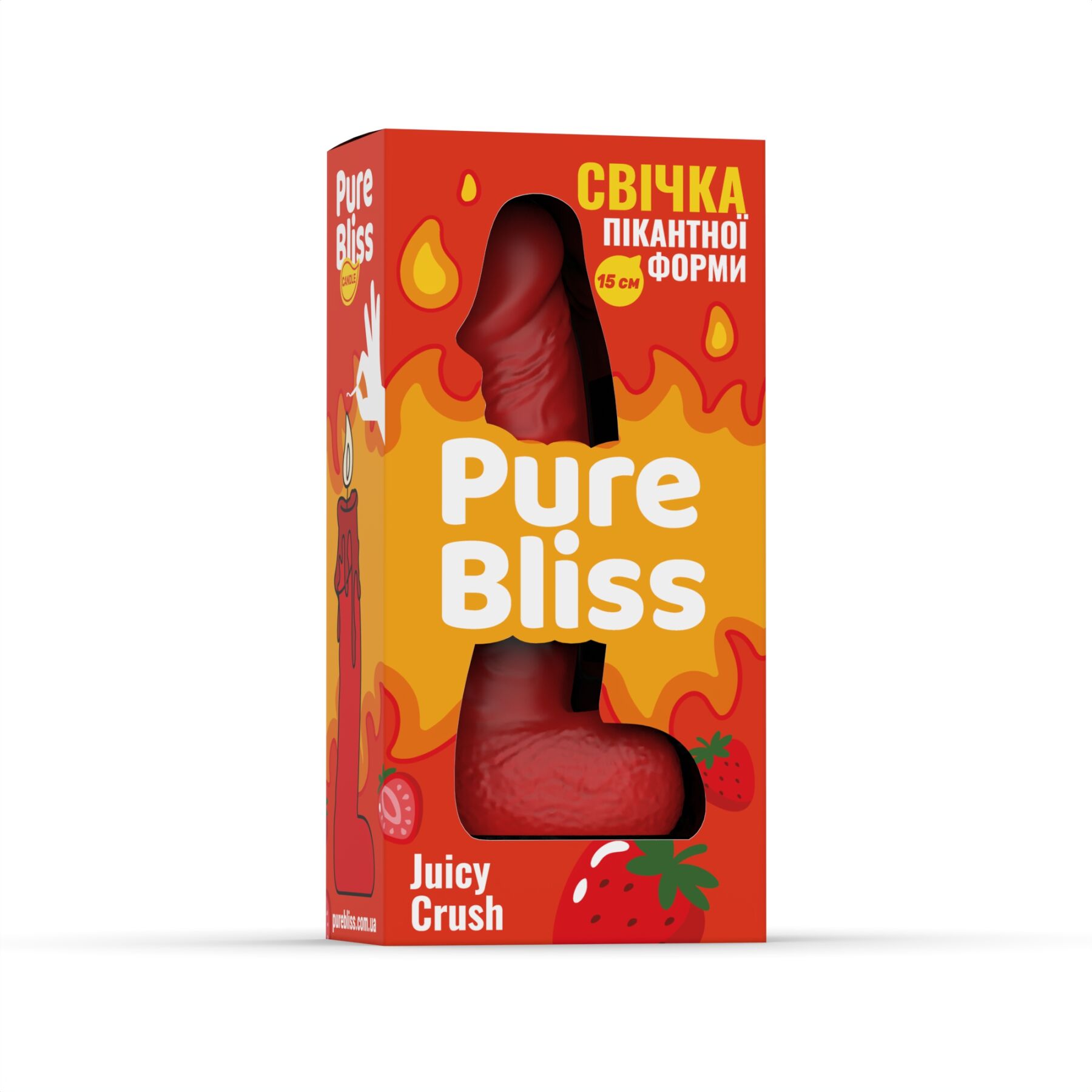 Ароматна свічка пікантної форми Pure Bliss Red Juicy Crush (Ягідний вибух) 15 см - Зображення 6