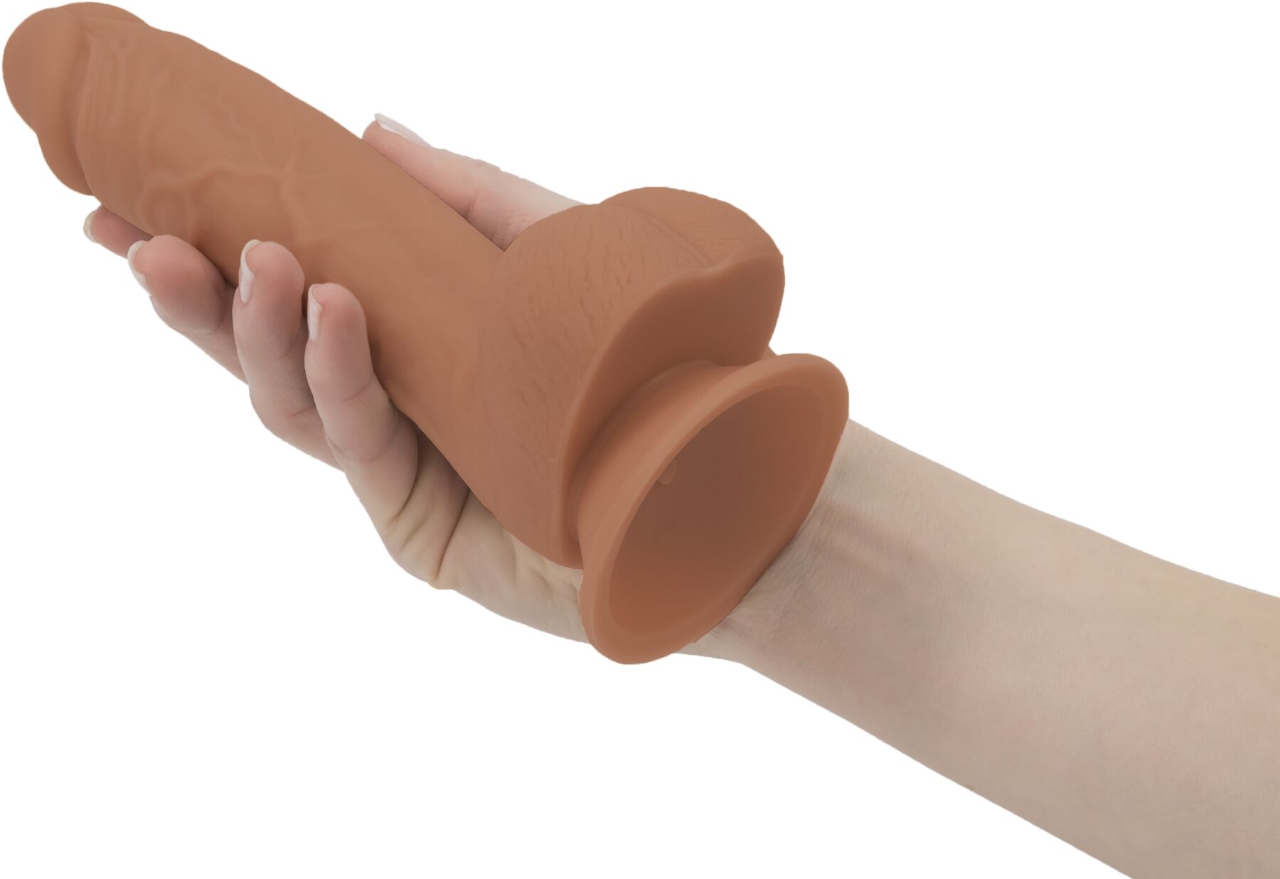 Фалоімітатор ADDICTION Steven 7.5" Silicone Dong Caramel, віброкуля в подарунок - Зображення 7