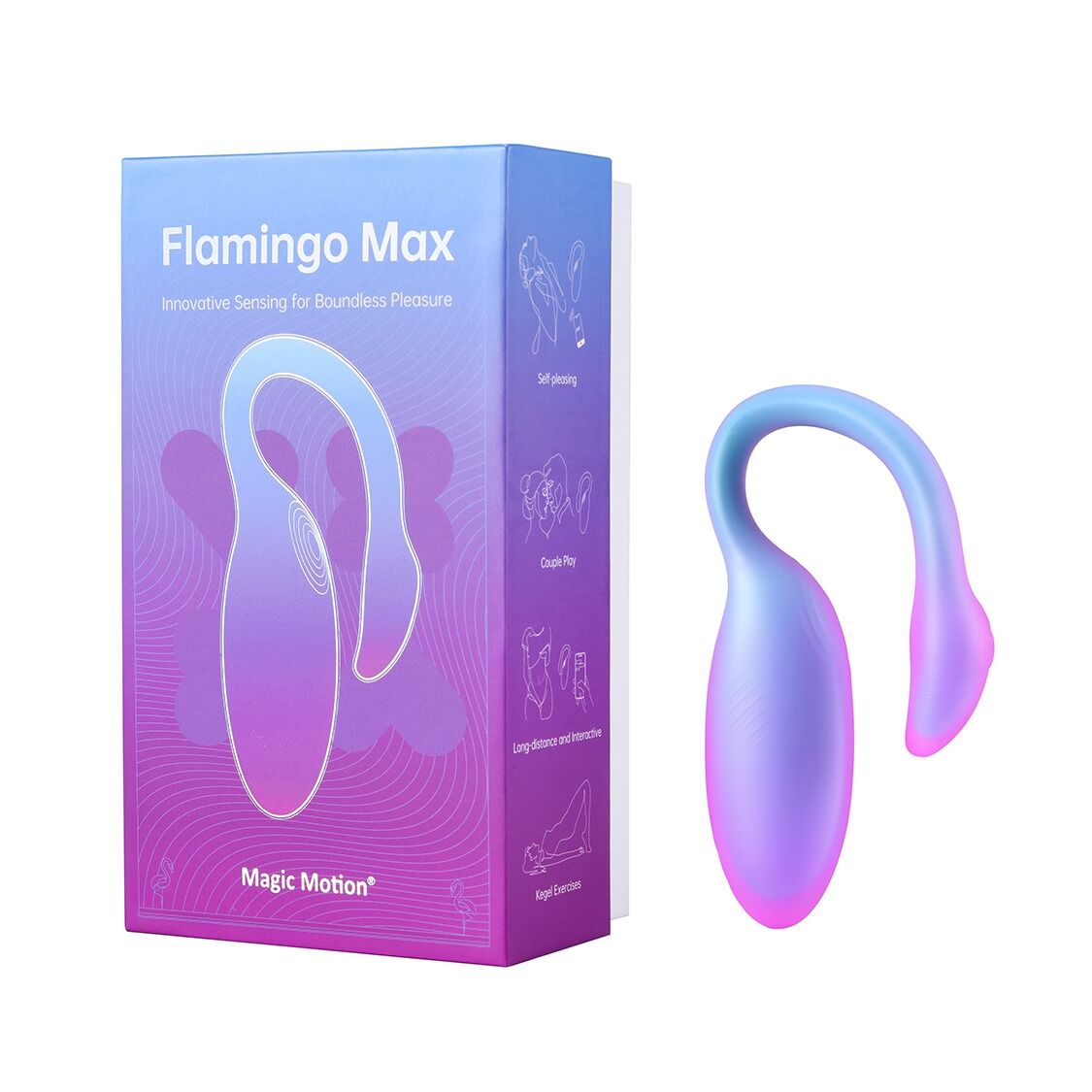 Смарт-віброяйце Magic Motion Flamingo Max Blue 2 в 1: віброяйце та тренажер Кегеля, 10 режимів - Зображення 9