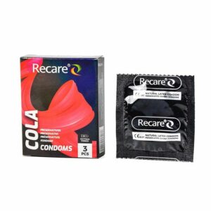 Презервативи Holographic Recare Cola Dotted&Ribbed Condoms 3 шт, з пухирцями і ребрами, аромат: Кола