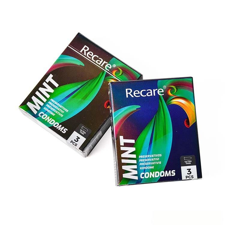 Презервативи Holographic Recare Ultra Thin Mint Condoms 3шт, ультратонкі, аромат: м'ята - Зображення 3