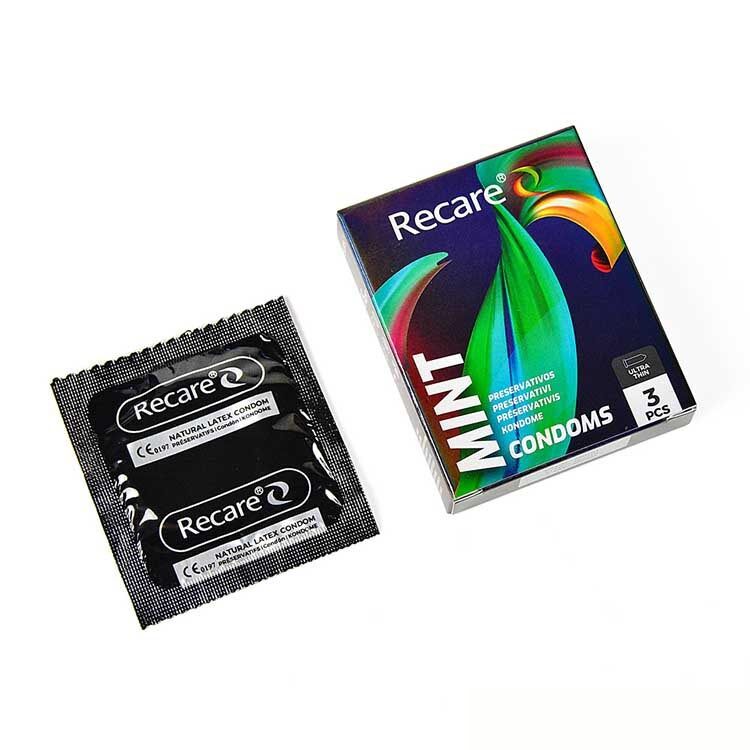Презервативи Holographic Recare Ultra Thin Mint Condoms 3шт, ультратонкі, аромат: м'ята - Зображення 2