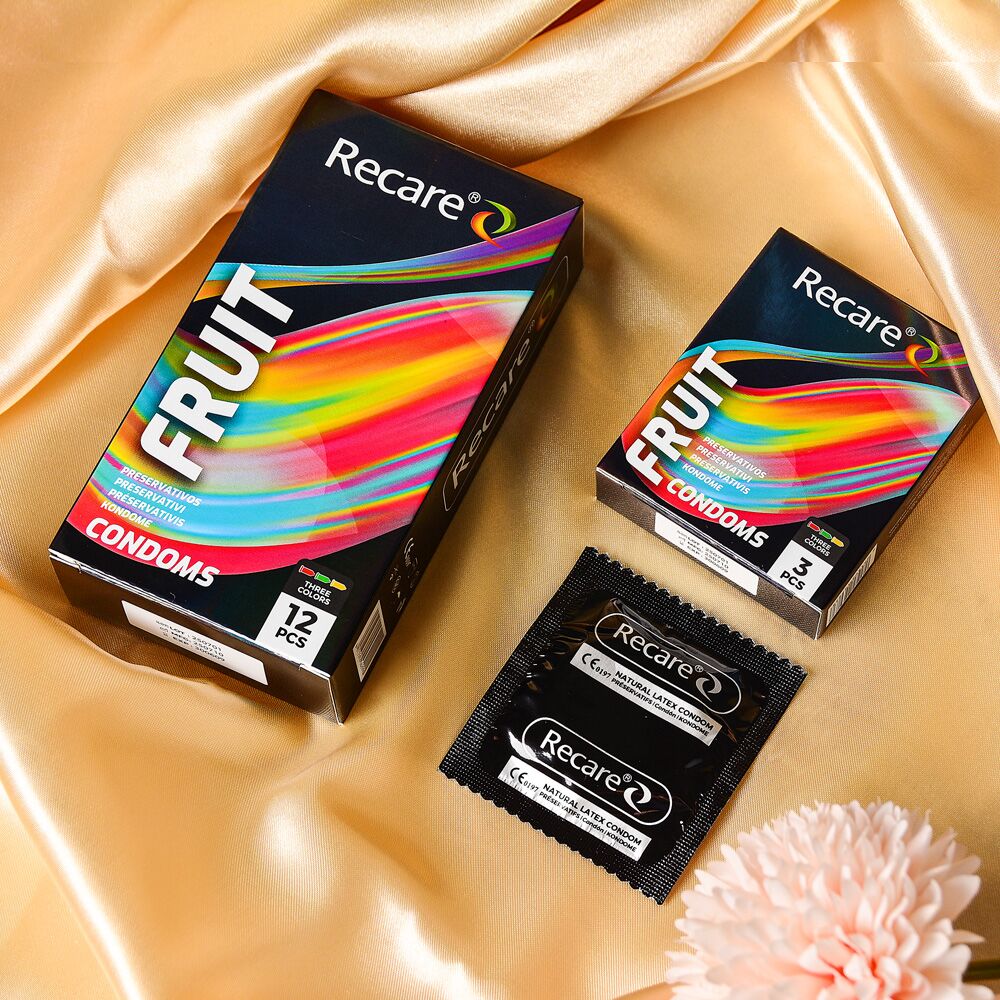 Презервативи Holographic Recare Color Fruit Flavour Condoms 12 шт, аромати: м'ята, банан, полуниця - Зображення 5