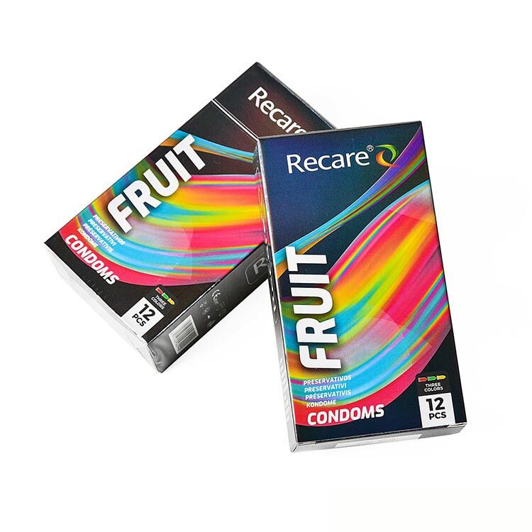 Презервативи Holographic Recare Color Fruit Flavour Condoms 12 шт, аромати: м'ята, банан, полуниця - Зображення 4