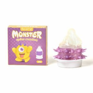 Насадка на член Recare Yellow Monster Spike Condom (презерватив з рядами пухирців та шипів)
