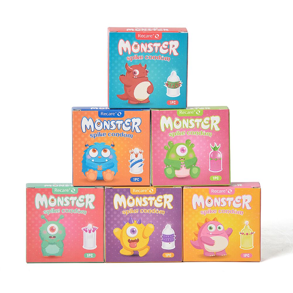 Насадка на член Recare Turquoise Monster Spike Condom (презерватив з вусиками) - Зображення 8