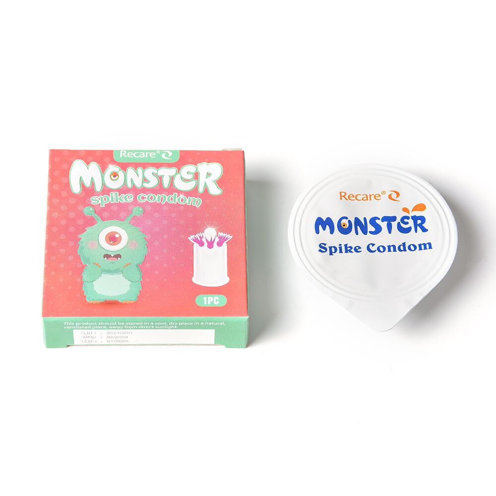 Насадка на член Recare Turquoise Monster Spike Condom (презерватив з вусиками) - Зображення 4