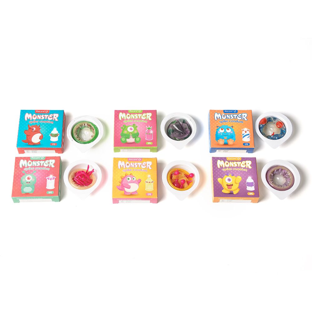 Насадка на член Recare Red Monster Spike Condom (презерватив з рядами шипів) - Зображення 5