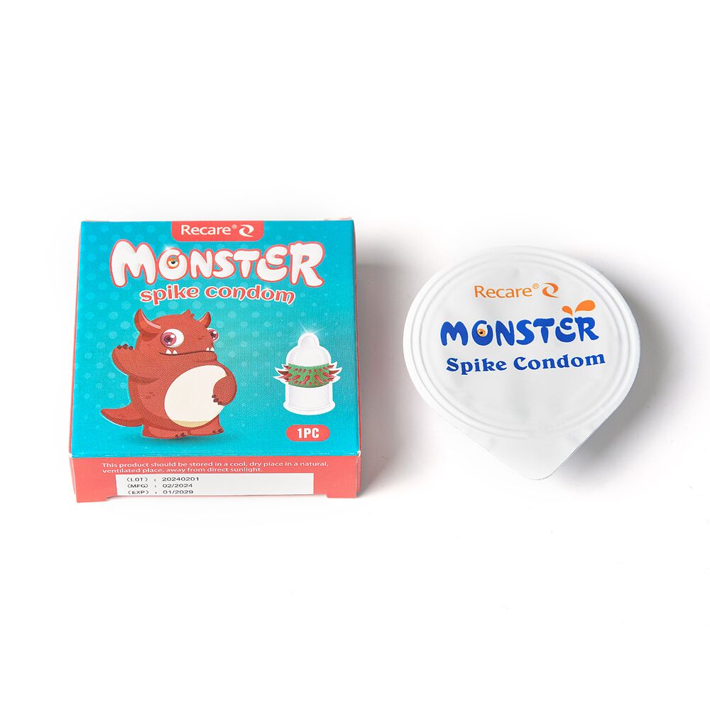 Насадка на член Recare Red Monster Spike Condom (презерватив з рядами шипів) - Зображення 4
