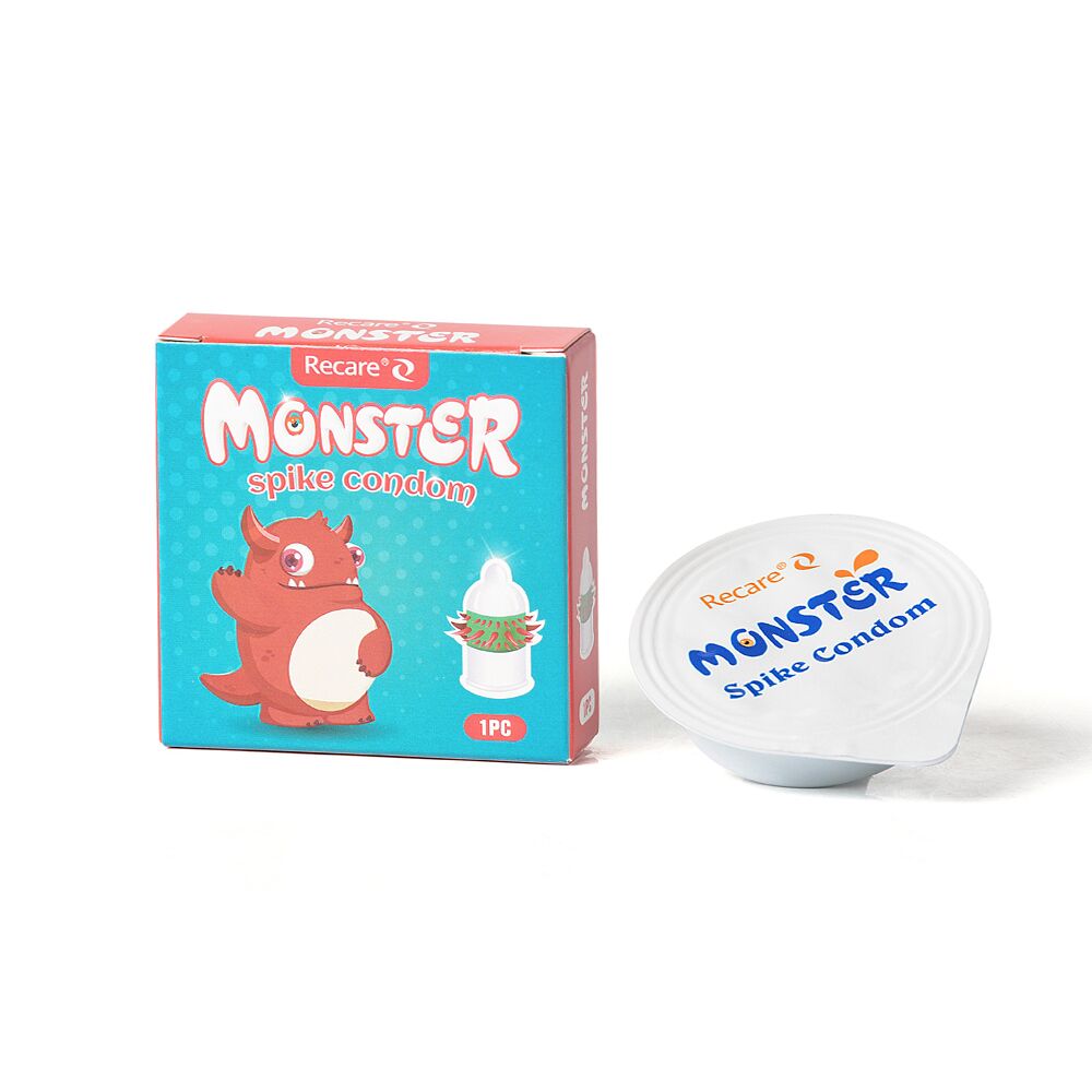 Насадка на член Recare Red Monster Spike Condom (презерватив з рядами шипів) - Зображення 3