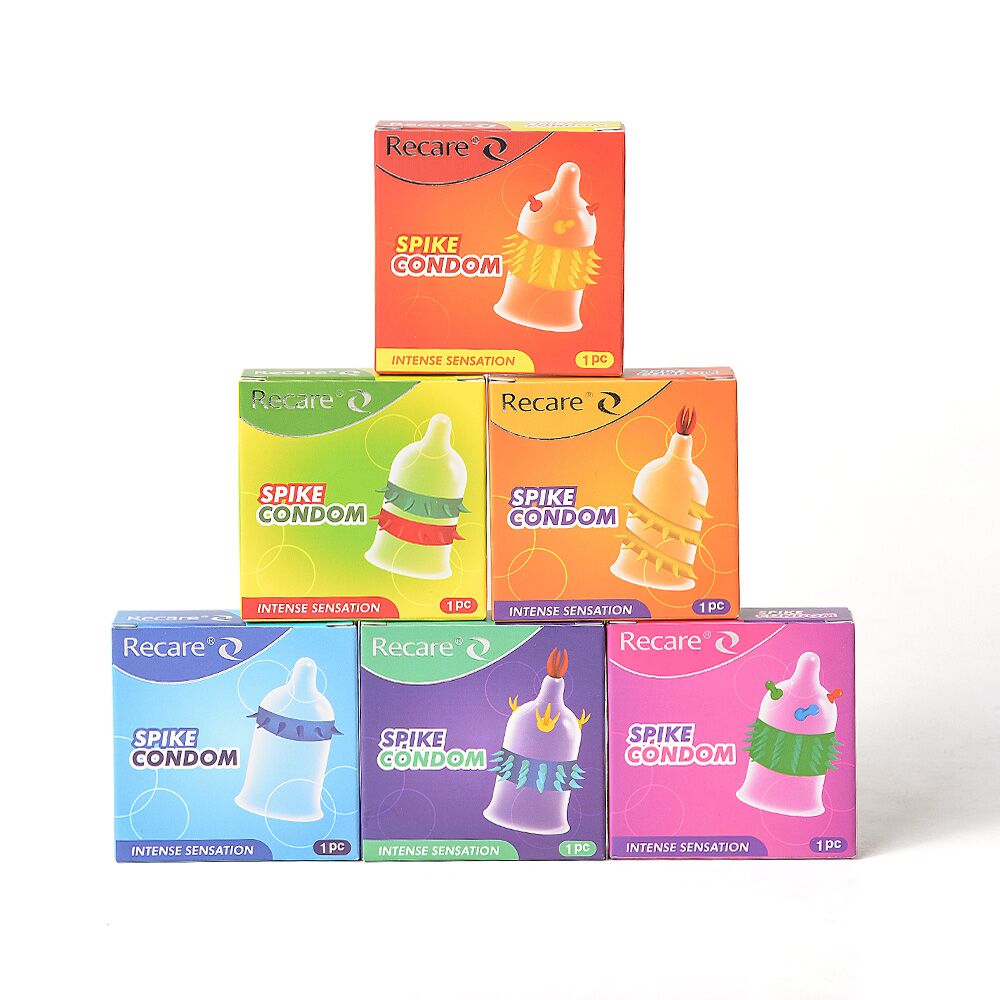 Насадка на член Recare Spike Condom Green (презерватив з рядами шипів) - Зображення 8