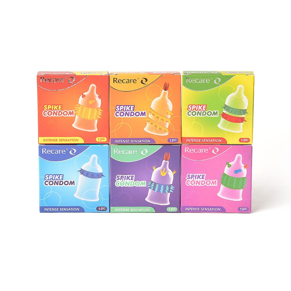 Насадка на член Recare Spike Condom Green (презерватив з рядами шипів) - Зображення 9