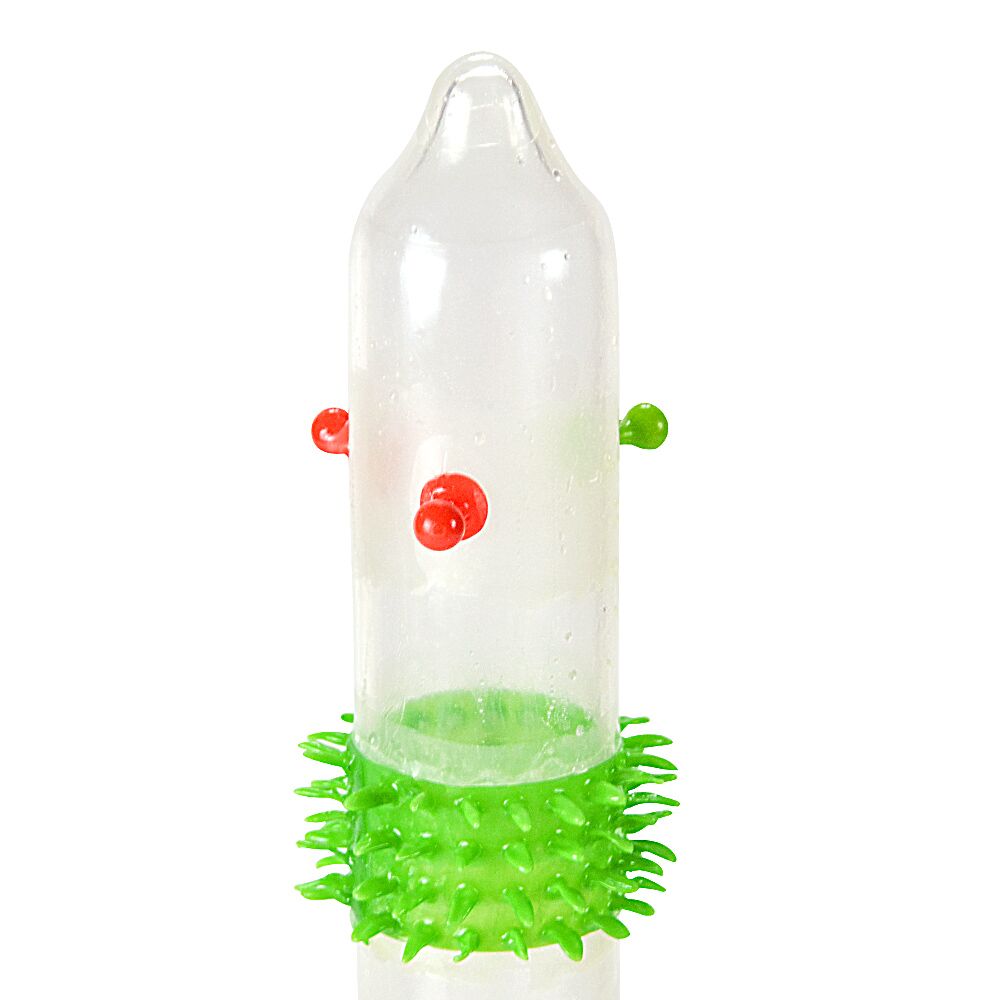 Насадка на член Recare Spike Condom Pink (презерватив з кульками та рядами шипів) - Зображення 2