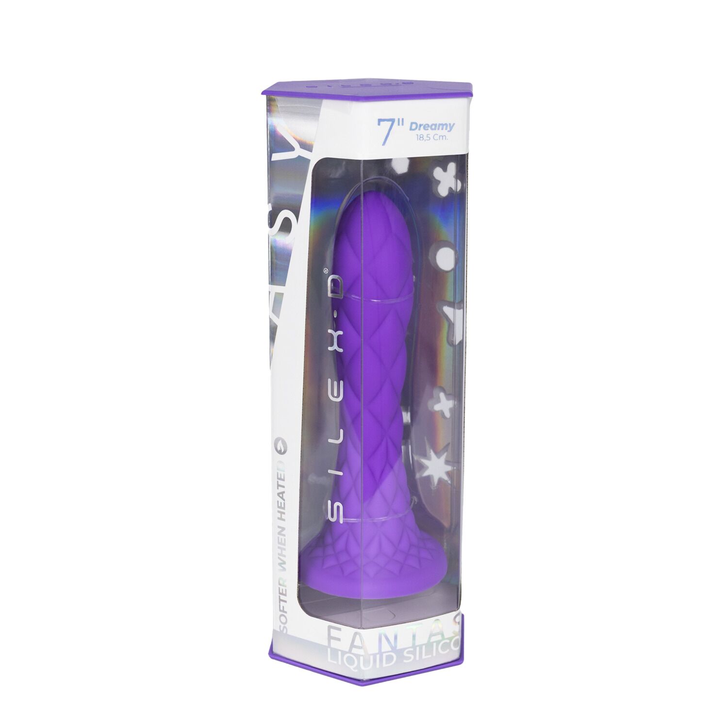 Фалоімітатор SilexD Fantasy Liquid Silicone Dreamy 7in Purple - Зображення 9