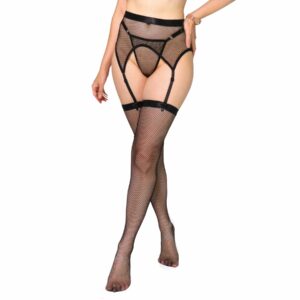 Комплект пояс та панчохи Art of Sex - Deily, колір чорний, розмір S