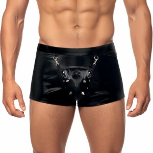 Чоловічі труси з сюрпризом Art of Sex - Gladiator, чорні з ефектом мокрого оксамиту, розмір M