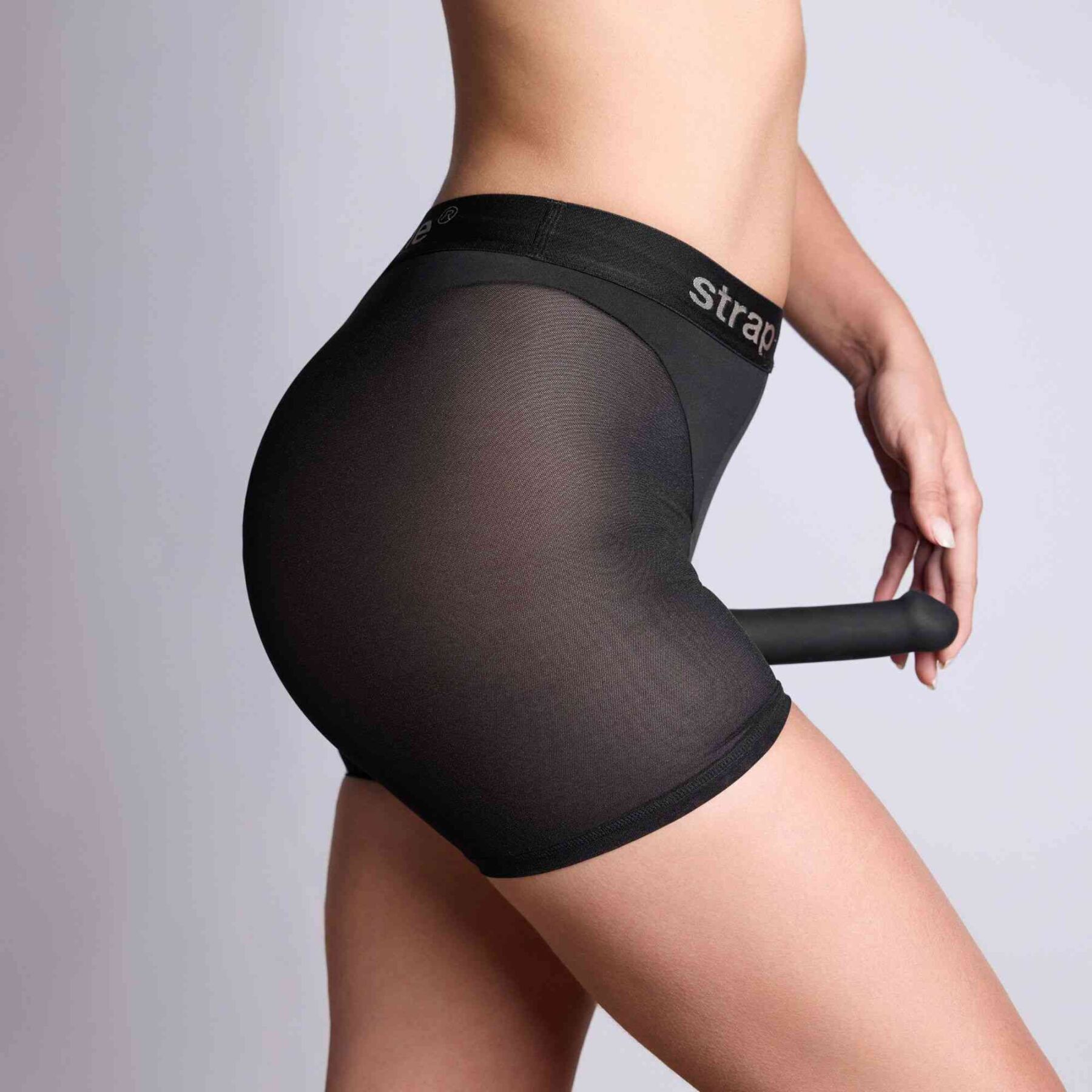 Шорти з фіксацією ділдо Strap-On-Me Harness Lingerie Halo - S - Black - Зображення 5