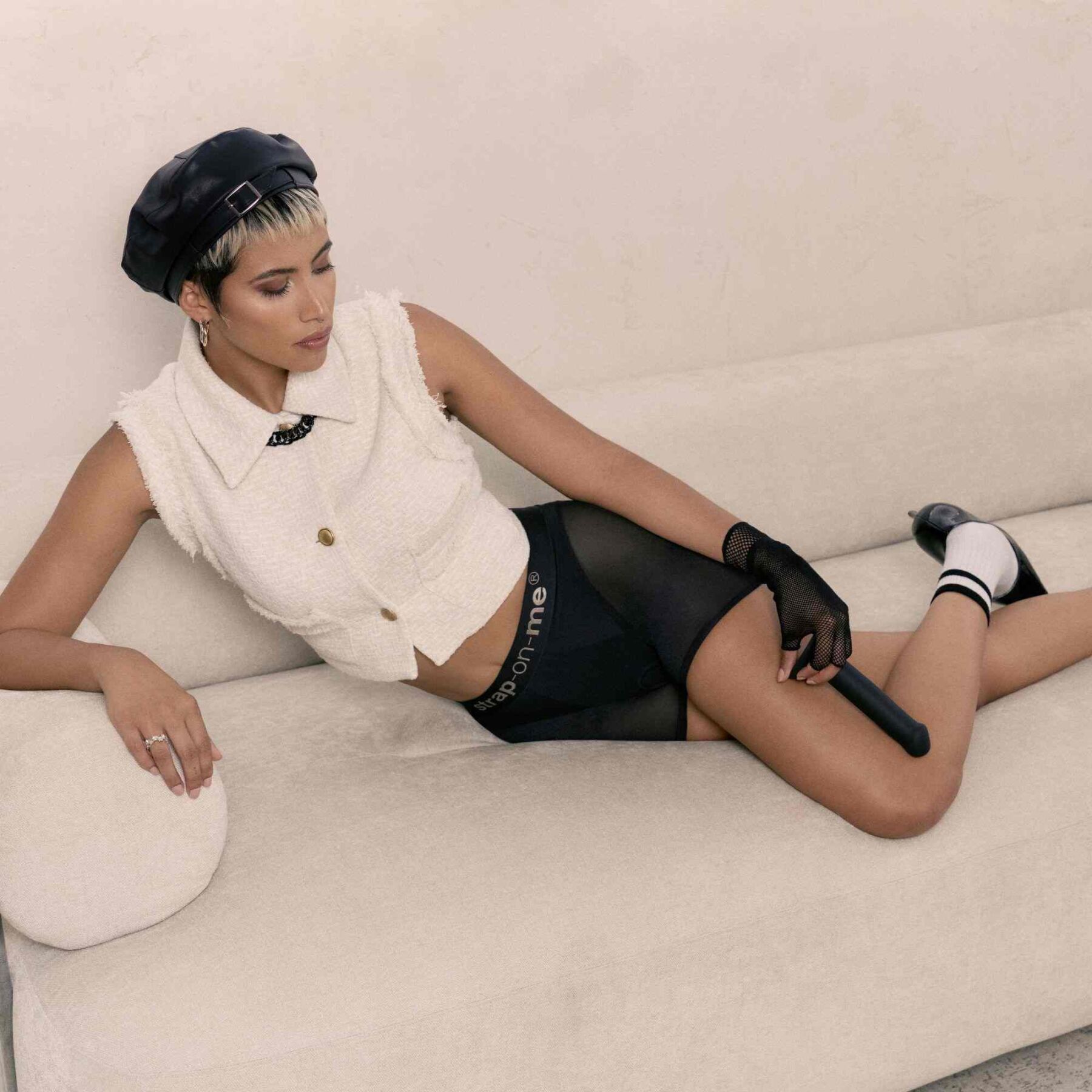 Шорти з фіксацією ділдо Strap-On-Me Harness Lingerie Halo - S - Black - Зображення 10