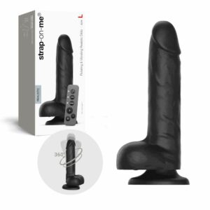 Фалоімітатор з вібрацією і ротацією Strap-On-Me Rotating & Vibrating Realistic Dildo - L - Black