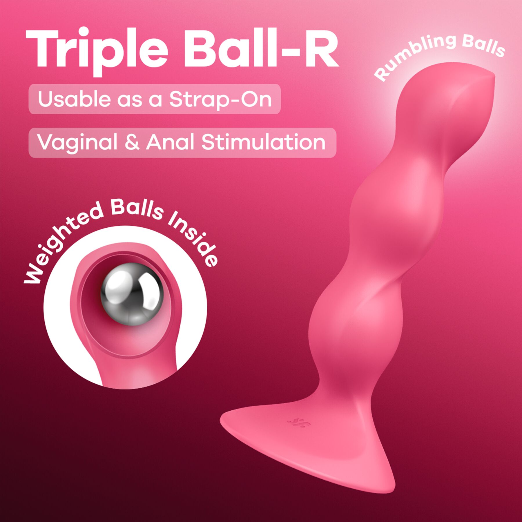 Анальний стимулятор-намистини Satisfyer Triple Ball-R Red - Зображення 7