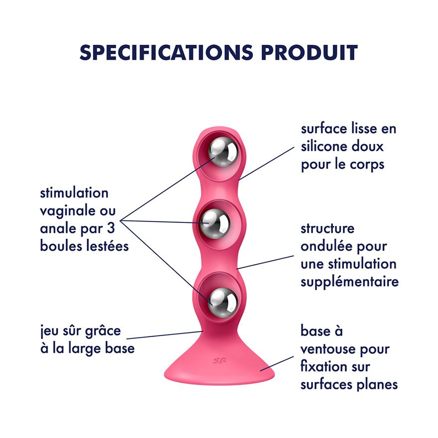 Анальний стимулятор-намистини Satisfyer Triple Ball-R Red - Зображення 5