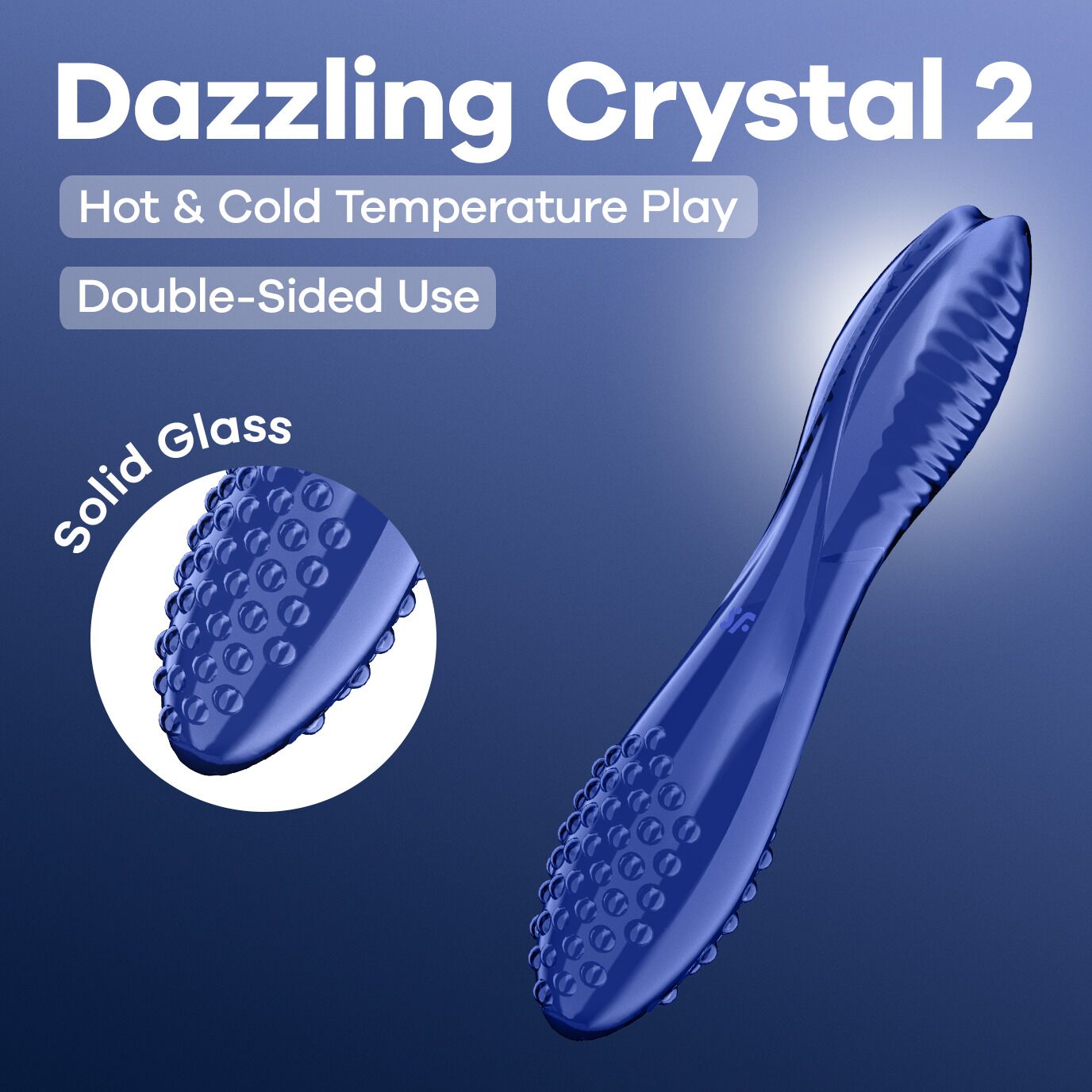 Двосторонній скляний дилдо Satisfyer Dazzling Crystal 2 Blue - Зображення 6