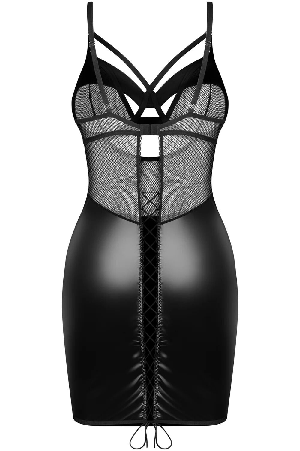 Сорочка Obsessive Dominna chemise & thong 2XL/3XL - Зображення 4