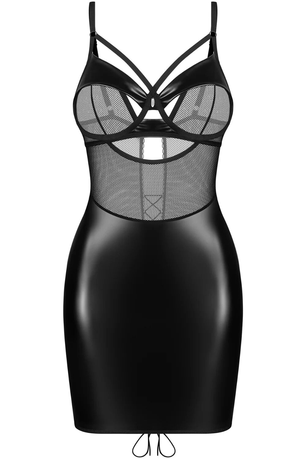 Сорочка Obsessive Dominna chemise & thong 2XL/3XL - Зображення 3