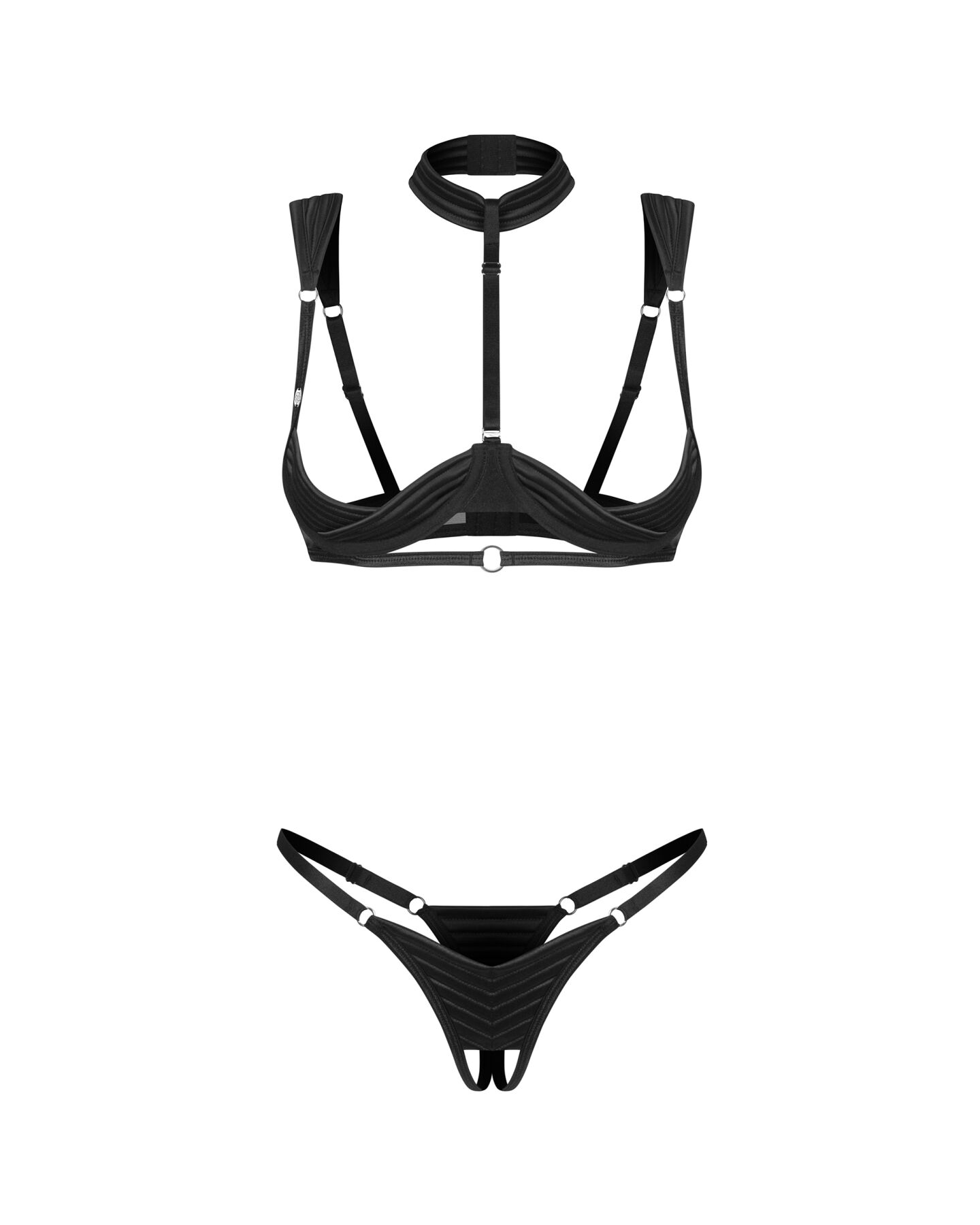 Комплект Obsessive Roccele 2-pcs crotchless set S/M - Зображення 2