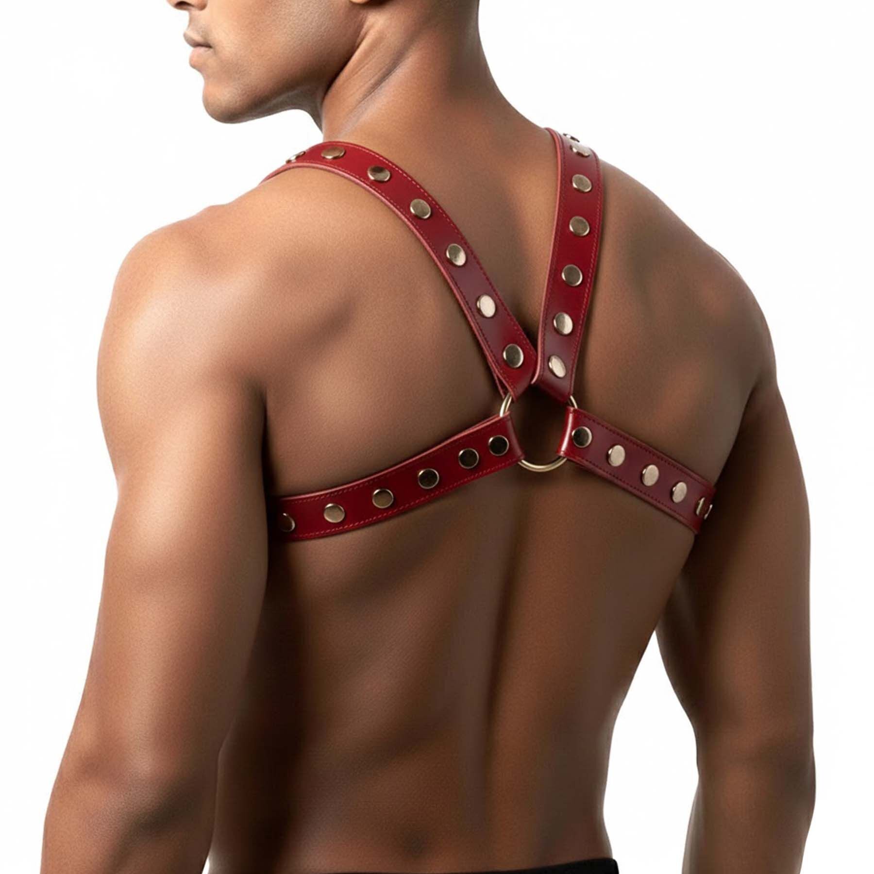 Чоловіча портупея Art of Sex - Spartacus, екошкіра, колір червоний, розмір L-2XL - Зображення 2