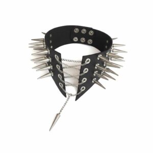 Чокер комір з шипами Art of Sex - Ariadne, еко шкіра, колір червоний, L-2XL